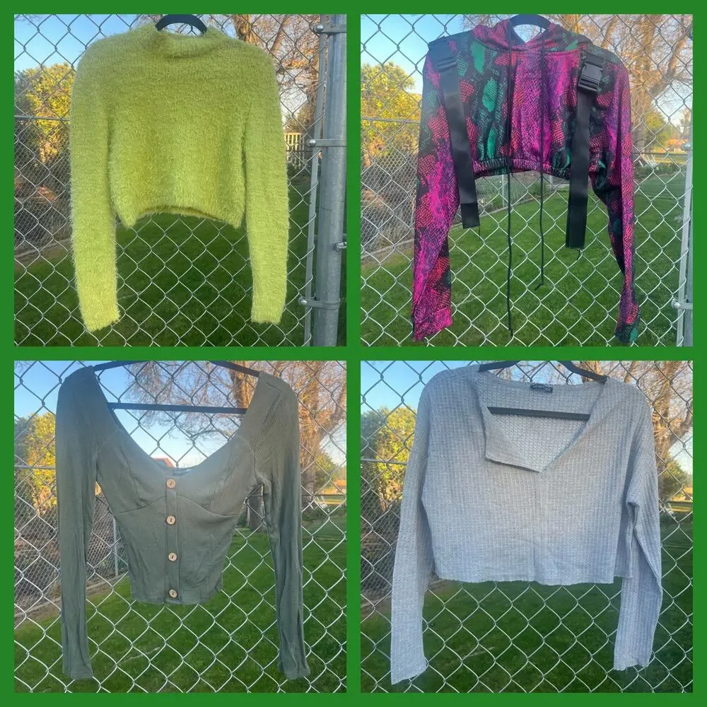 Long Sleeve Shirts 10 piece Bundle Small Medium Crop Top Summer Spring Boobies